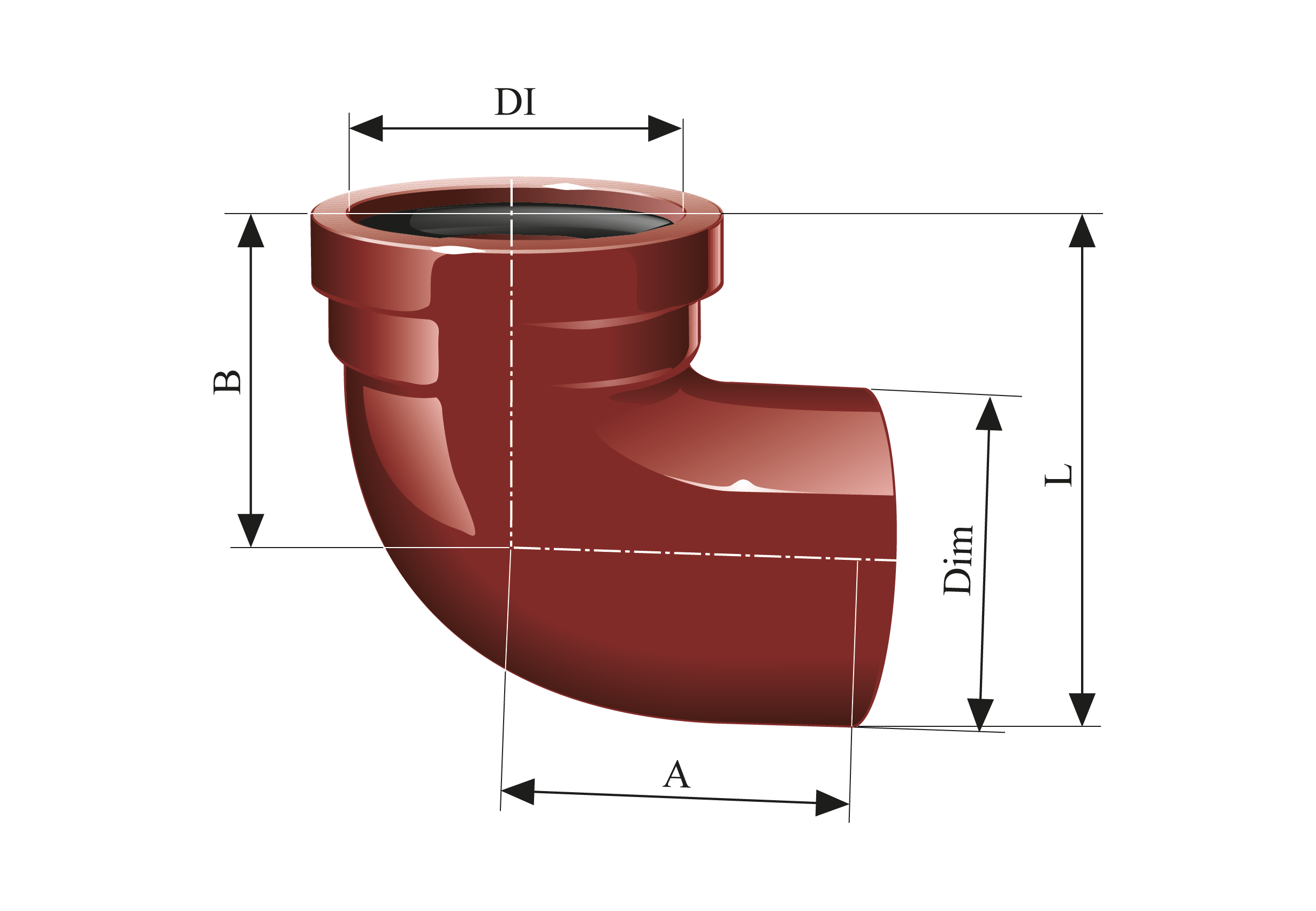 KJ-MA Apparatbend 88° med muffe | Rørdel i KJ-MA SYSTEM®