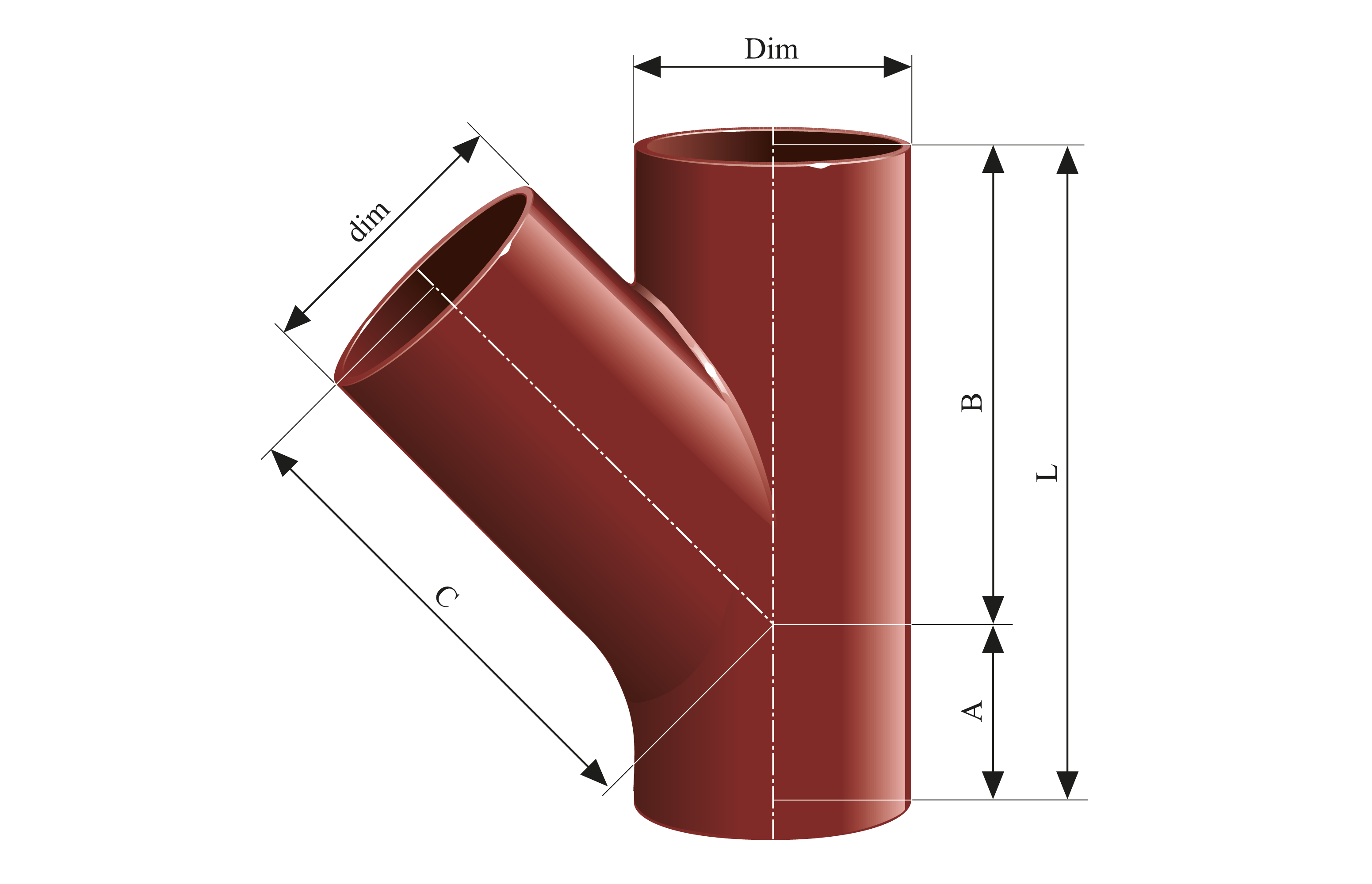 KJ-MA Grenrør 45° | Rørdel i KJ-MA SYSTEM®