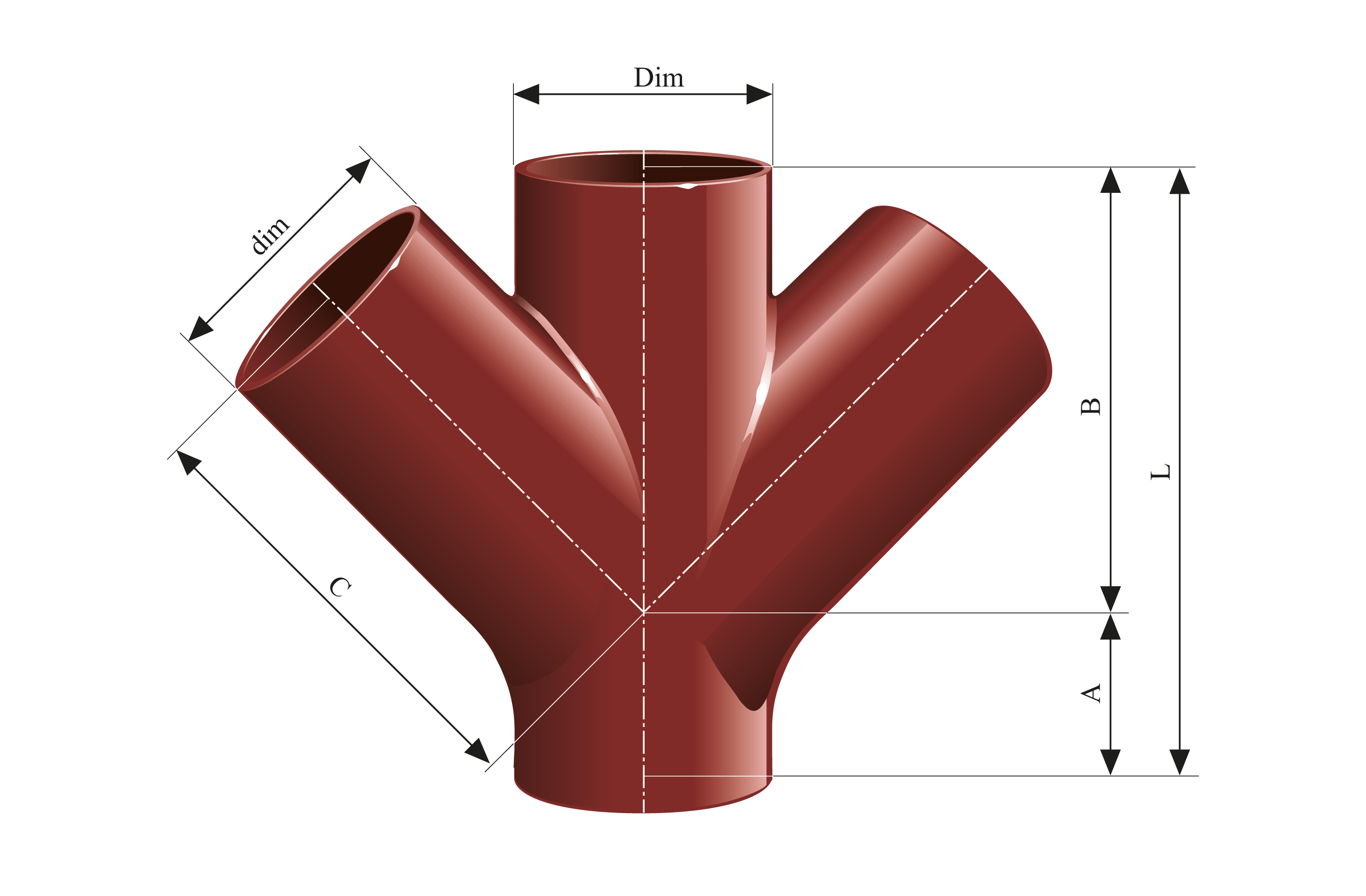 Dobbeltgrenrør 45° | Rødel i KJ-MA SYSTEM®