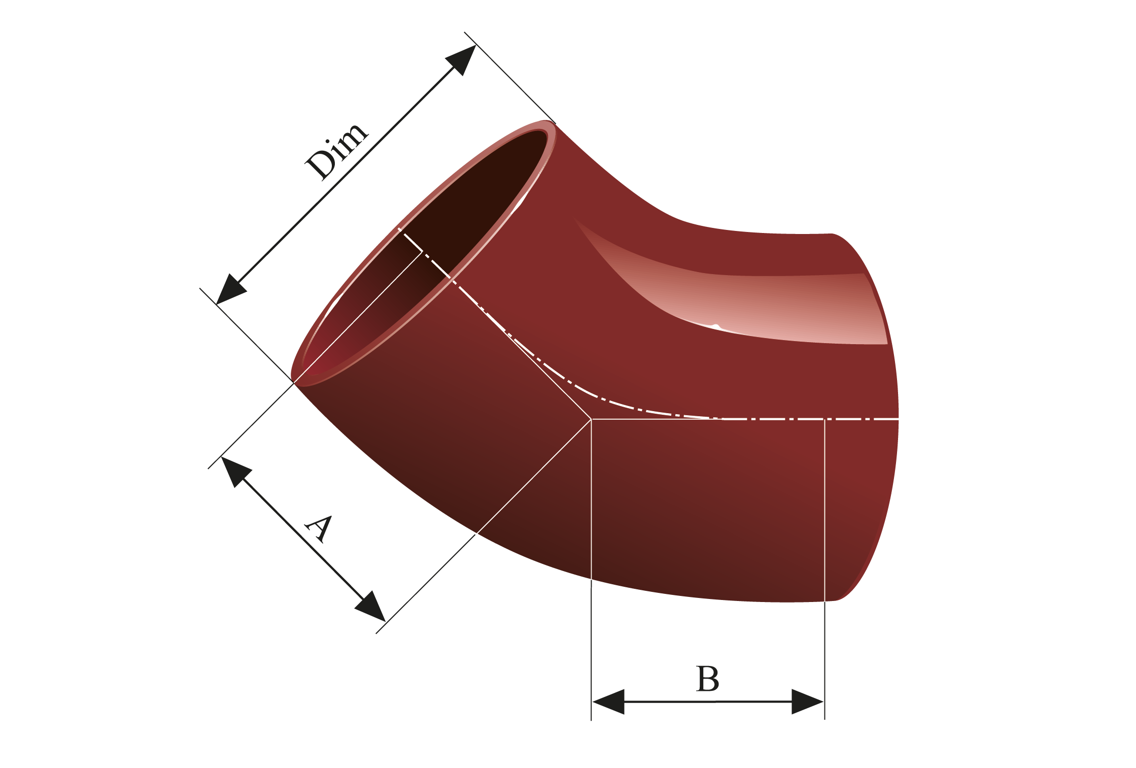 KJ-MA Bend 45° | Bend i KJ-MA SYSTEM®